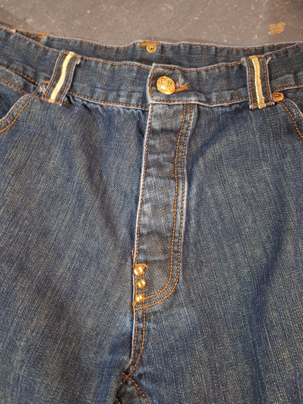 Parish Men's Straight-Leg Denim Jeans in Blue Flap Pocket Leather.Read.see Pocke - Picture 2 of 16